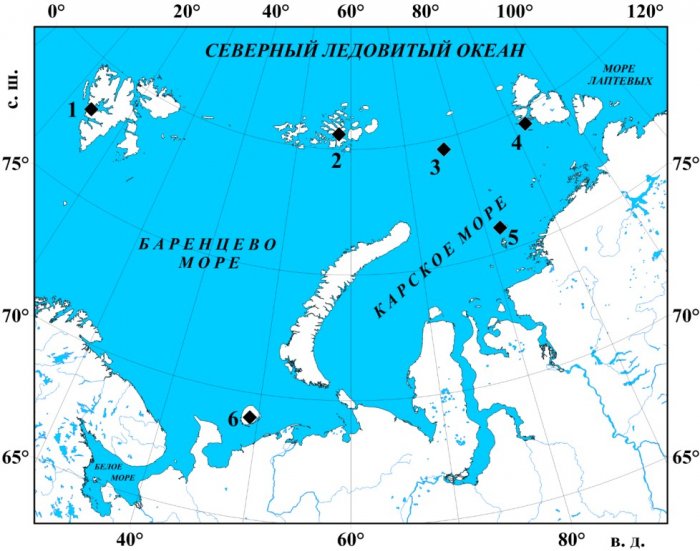 Chemical composition of snow cover of the Barents and Kara Seas islands