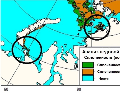 Influence of climate changes on navigation and development of the continental shelf in the Russian Arctic seas